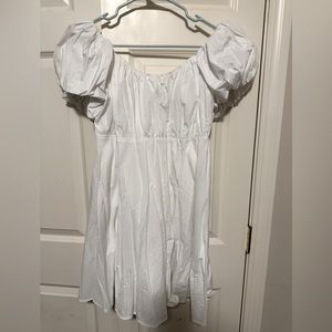 Abercrombie & Fitch Ruched Puff Sleeve Mini Dress